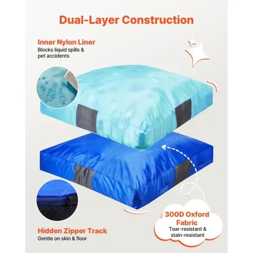 VEVOR Crashpad 150 x 150 cm, Kindermatte mit Schaumstoffblöcken & Waschbarem Bezug, Weiche Schaumstoff-Landezone, Fallschutzmatte, Ausstattung für Sinnesräume zum Springen Entspannen Spielen Blau – Bild 3
