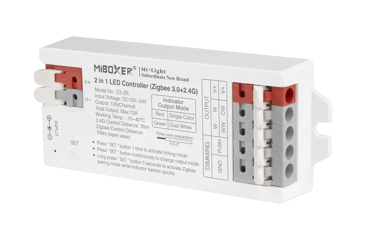 MiBoxer E2-ZR LED Controller 2in1 Single colour/CCT(dual white) Zigbee 3.0/2.4G MiBoxer E2-ZR LED Controller 2in1 Single colour/CCT(dual white) Zigbee 3.0/2.4G
