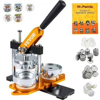 VEVOR Buttonmaschine 7,62cm Badge Punch Press Kit, Kinder DIY Geschenke Knopfmachermaschine, Button Herstellung Abzeichen mit 500 Stk. Button Teile & Kreisschneider & Zauberbuch VEVOR Buttonmaschine 7,62cm Badge Punch Press Kit, Kinder DIY Geschenke Knopfmachermaschine, Button Herstellung Abzeichen mit 500 Stk. Button Teile & Kreisschneider & Zauberbuch