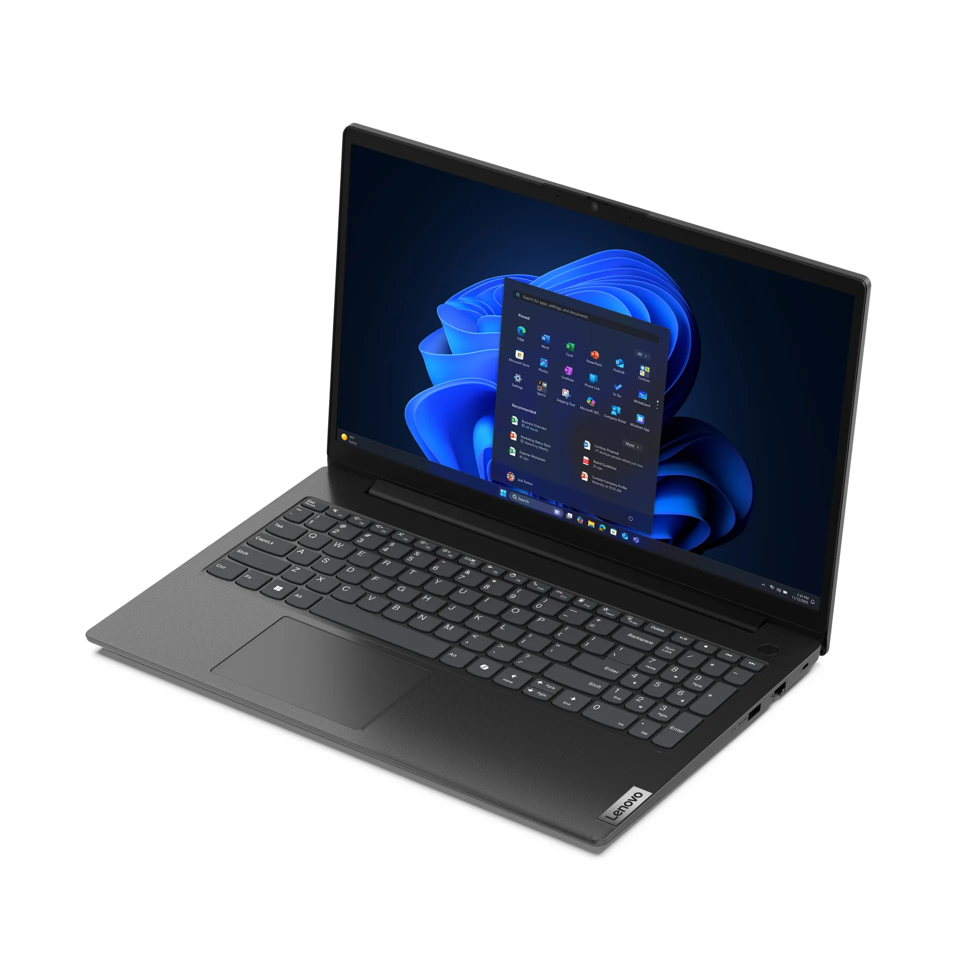 Lenovo V15 G6 ARP AMD Ryzen™ 7 170 Laptop 39,6 cm (15.6") Full HD 16 GB DDR5-SDRAM 512 GB SSD Wi-Fi 6 (802.11ax) Windows 11 Pro Deutsch Schwarz – Bild 3
