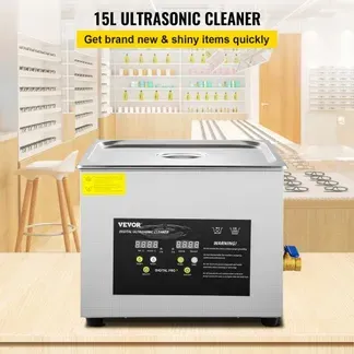VEVOR 15 L Ultraschallreiniger (600 W Heizung, 360 W Ultraschall) Professioneller digitaler Labor-Ultraschall-Teilereiniger mit Heizungstimer für die Reinigung von Glaszahninstrumenten VEVOR 15 L Ultraschallreiniger (600 W Heizung, 360 W Ultraschall) Professioneller digitaler Labor-Ultraschall-Teilereiniger mit Heizungstimer für die Reinigung von Glaszahninstrumenten
