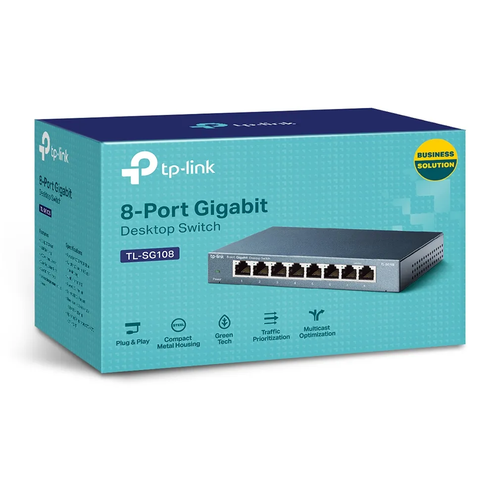 TP-Link TL-SG108 Netzwerk-Switch Unmanaged L2 Gigabit Ethernet (10/100/1000) Schwarz – Bild 3