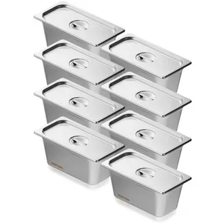 VEVOR 8er-Pack Hotelpfannen, 1/3 Anti-Stau-Dampfpfanne mit Deckel, 0,8 mm dicke Edelstahl-Dampftischpfanne, 6 Zoll tiefe kommerzielle Tischpfanne, Catering-Aufbewahrungspfanne für Lebensmittel, für Industrie und Wissenschaft VEVOR 8er-Pack Hotelpfannen, 1/3 Anti-Stau-Dampfpfanne mit Deckel, 0,8 mm dicke Edelstahl-Dampftischpfanne, 6 Zoll tiefe kommerzielle Tischpfanne, Catering-Aufbewahrungspfanne für Lebensmittel, für Industrie und Wissenschaft