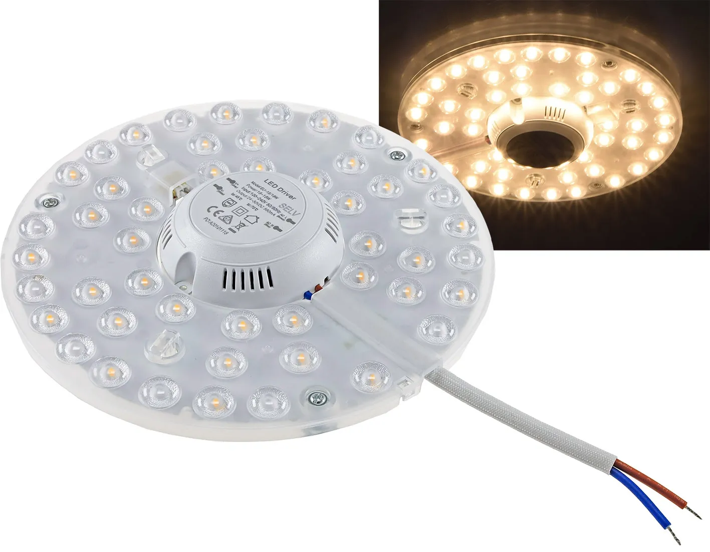 LED Umrüstmodul „UM24ww“ für Leuchten Ø180mm, 24W, 2680lm, 3000K, Magnethalter LED Umrüstmodul „UM24ww“ für Leuchten Ø180mm, 24W, 2680lm, 3000K, Magnethalter