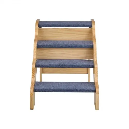 VEVOR Hundetreppe 740x430x500 mm, 4-stufige Hautiertreppe, klappbare Holztreppe geeignet für kleine, mittlere, große, ältere Haustiere sowie Welpen bis 68 kg, Hundeleiter für Betten, Sofas & Autos – Bild 8
