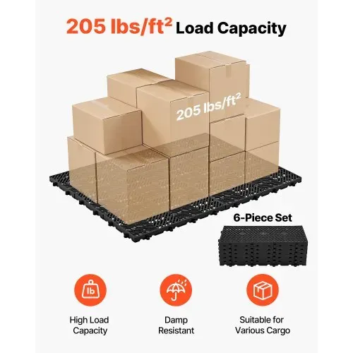 VEVOR 6x Kunststoffpaletten 600x300x30 mm, Nestbare Leichtpaletten mit 1000 kg/㎡ Statischer Traglast, Industriepaletten mit Gitterstruktur Schnappverbindung, Bodenpaletten für Lager Garage Supermarkt VEVOR 6x Kunststoffpaletten 600x300x30 mm, Nestbare Leichtpaletten mit 1000 kg/㎡ Statischer Traglast, Industriepaletten mit Gitterstruktur Schnappverbindung, Bodenpaletten für Lager Garage Supermarkt