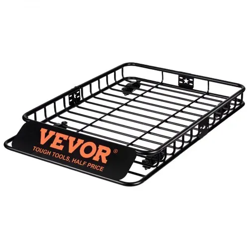 VEVOR Dachgepäckträger Korb Auto Dachkorb Universal 1175 x 915 x 114 mm, Dachgepäckträger Wanne 90 kg Tragfähigkeit Relingträger Fracht Gepäckablage Schwarz für Camping, Grillen, Autoreisen usw. – Bild 8
