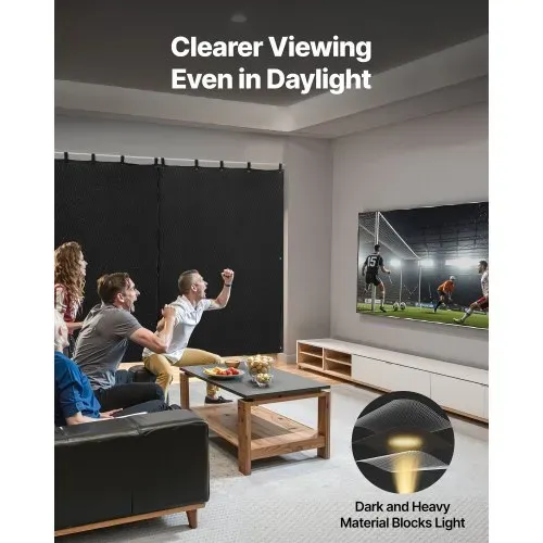 VEVOR Sounddecke 2032x1219 mm, Akustikdecke, Schalldämpfungsdecken, Schallschutzvorhang, Schallschutzdecke mit Ösen, Studio-Ösendecke, für Studio, Lichtblocker, Musikaufnahmen, Schwarz – Bild 2