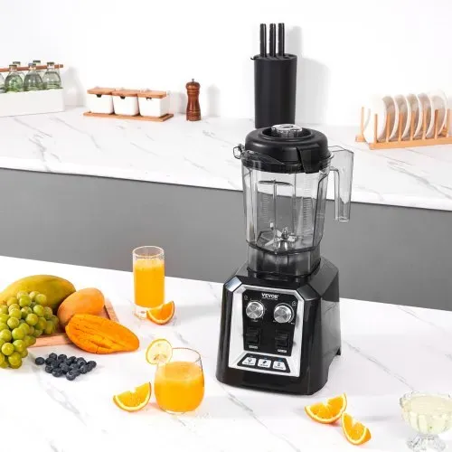 VEVOR Mixer kommerzieller Standmixer 2200 W mit Behälter aus Kunststoff, Hochleistungsmixer Power Profi Mixer Küchenmixer mit 3 Funktionen, für gefrorene Getränke Shakes Smoothies und Crush Ice, schwarz – Bild 7