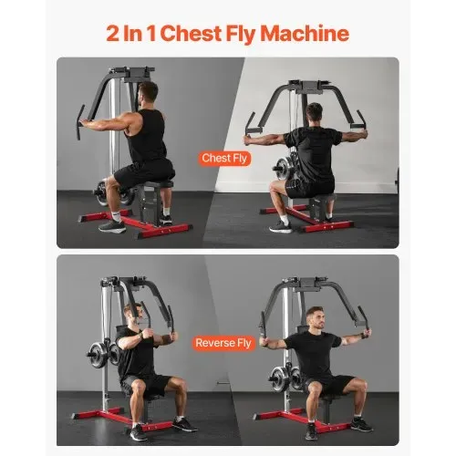VEVOR Butterfly Maschine Spezialmaschine (204 kg belastbar) für den Oberkörper für das Heim-Fitnessstudio, verstellbare Fitnessstation, für das Muskeltraining (Brust Rücken hinterer Deltamuskel) – Bild 5