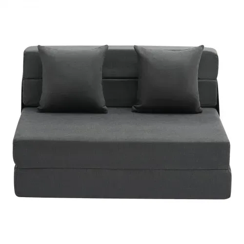 VEVOR 3 in 1 Klappsofa faltbares Schlafsofa mit 2 Kissen & waschbarem Bezug, umwandelbarer Schlafsessel aus 25D Memory Foam, Couch für Wohnzimmer Schlafzimmer, Dunkelgrau (TWIN XL / 1950x1005x150mm) – Bild 8