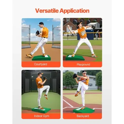 VEVOR Pitching Mound, tragbarer Baseball Pitcher Mound, 31 Zoll Pitching-Trainingsausrüstung (Oudoor / Indoor), Softball-Pitching-Hilfen mit Antifade-Rasen & Pitching-Gummi & Tragegriff – Bild 6