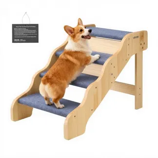 VEVOR Hundetreppe 740x430x500 mm, 4-stufige Hautiertreppe, klappbare Holztreppe geeignet für kleine, mittlere, große, ältere Haustiere sowie Welpen bis 68 kg, Hundeleiter für Betten, Sofas & Autos VEVOR Hundetreppe 740x430x500 mm, 4-stufige Hautiertreppe, klappbare Holztreppe geeignet für kleine, mittlere, große, ältere Haustiere sowie Welpen bis 68 kg, Hundeleiter für Betten, Sofas & Autos