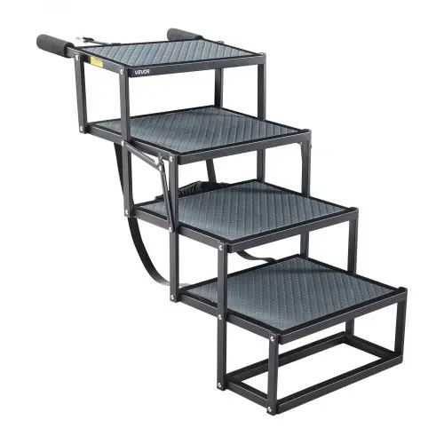 VEVOR Hundetreppe Auto Klappbar 4-Stufig, Extra Breite Hunderampe für Große Hunde mit Rutschfester Oberfläche, Tragbare Einstiegshilfe für Auto, SUV, LKW, Hochbett, Sofa, Tragkraft bis 180 kg – Bild 10