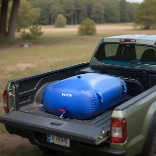 VEVOR Wasserspeicherblase, 330 L Wassersack mit Wasserhahn, Faltbarer & Tragbarer Wasserbeutel aus 1000D PVC, Wasserspeicher für Bewässerungssystem, Trockenheitsresistenz & Katastrophenfälle, Blau – Bild 7