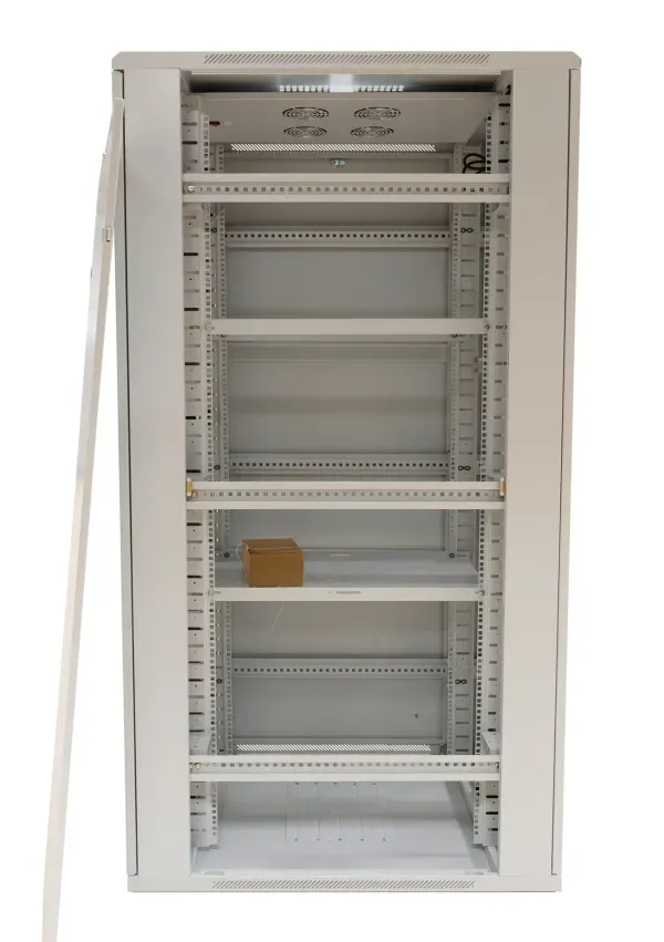 ALLNET 19"Schrank, 42HE, B800/T1000mm, perforierte Blechtüren, Lichtgrau, SNB-Serie, – Bild 6