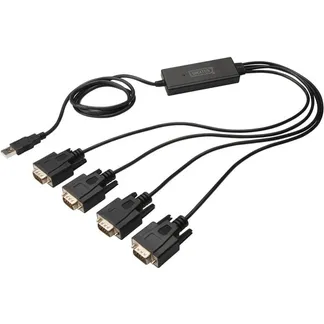 USB 2.0 Adapterkabel, USB-A Stecker > 4x Seriell RS232 Stecker USB 2.0 Adapterkabel, USB-A Stecker > 4x Seriell RS232 Stecker