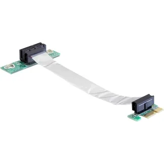 Riser Karte PCI Express x1 > x1 mit flexiblem Kabel 13 cm links gerichtet, Riser Card Riser Karte PCI Express x1 > x1 mit flexiblem Kabel 13 cm links gerichtet, Riser Card