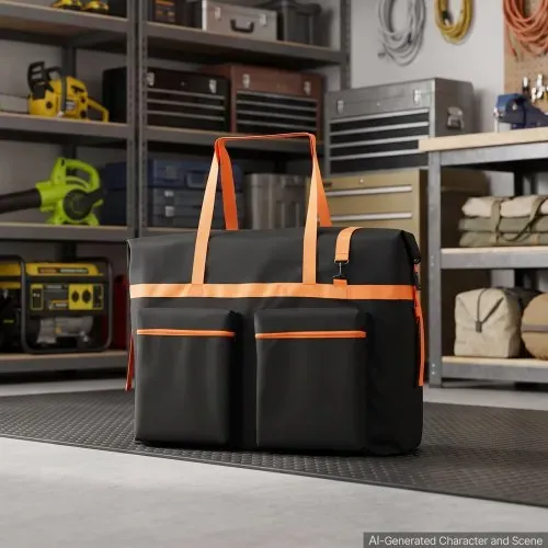 VEVOR Aufbewahrungstasche für 5x 300W Faltbare Solarmodule Schwarz & Orange, Tragbare Solarpanel Tasche für Outdoor Camping Ausflug Wohnmobile, aus Faraday & Nylon, Wasserdicht, mit Signalblockierung – Bild 7
