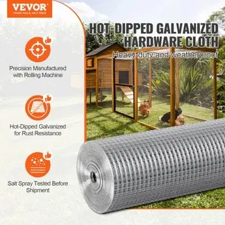 VEVOR Drahtgeflecht, 610 mm x 30,48 m, Volierendraht, 19 Gauge, feuerverzinkte Maschendrahtrolle, Maschendrahtzaun, Maschendraht für Kaninchenkäfige, Garten, kleine Nagetiere VEVOR Drahtgeflecht, 610 mm x 30,48 m, Volierendraht, 19 Gauge, feuerverzinkte Maschendrahtrolle, Maschendrahtzaun, Maschendraht für Kaninchenkäfige, Garten, kleine Nagetiere