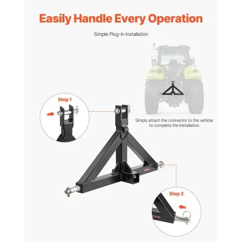 VEVOR 3-Punkt-Anhängerkupplung mit 5,08 cm Empfänger, Dreipunktaufnahme, 1360 kg Kapazität, Traktor-Anhängerkupplungsadapter, kompatibel mit Kubota, Mahindra, John Deere, Massey Ferguson – Bild 5