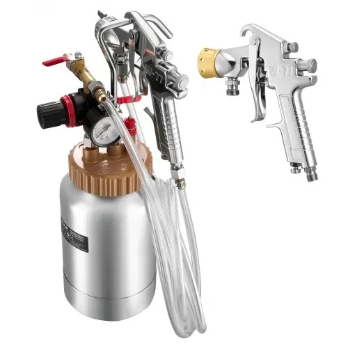 VEVOR Druckbehälter für Sprühfarbe, 2 L Drucktank mit 2 Spritzpistolen (φ1,8 mm + φ3 mm) & 2 Schläuchen (3 m) für Heimgebrauch Heimwerkerarbeiten Kunstkreationen, Farbbehälter Farbspritzgerät – Bild 9