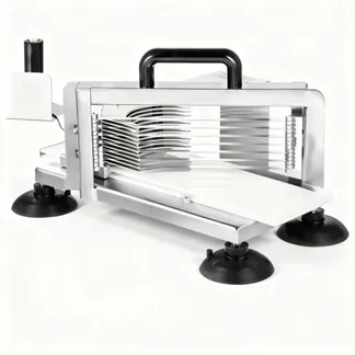 VEVOR Kommerzieller Tomatenschneider, 3/8 Zoll Tomatenschneider, Hochleistungs-Tomatenschneider aus Edelstahl, Manueller Gemüseschneider, zum Schneiden von Tomaten, Gurken, Bananen VEVOR Kommerzieller Tomatenschneider, 3/8 Zoll Tomatenschneider, Hochleistungs-Tomatenschneider aus Edelstahl, Manueller Gemüseschneider, zum Schneiden von Tomaten, Gurken, Bananen