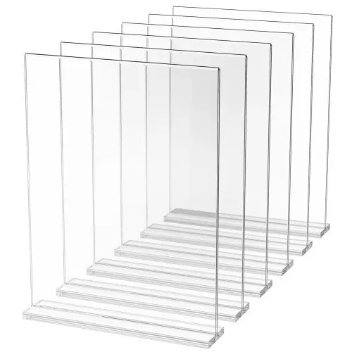 VEVOR Schilderhalter Tischaufsteller, 6 Stk. 223,52 x 279,4 mm Prospekthalter, T-förmiger doppelseitiger Display-Schilderständer durchsichtiger Menühalter aus Acryl für Restaurant Büro Hochzeit Bar – Bild 8