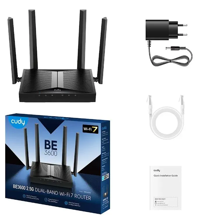 Cudy BE3600 Gigabit Wi-Fi 7 Mesh Router, WR3600 Cudy BE3600 Gigabit Wi-Fi 7 Mesh Router, WR3600