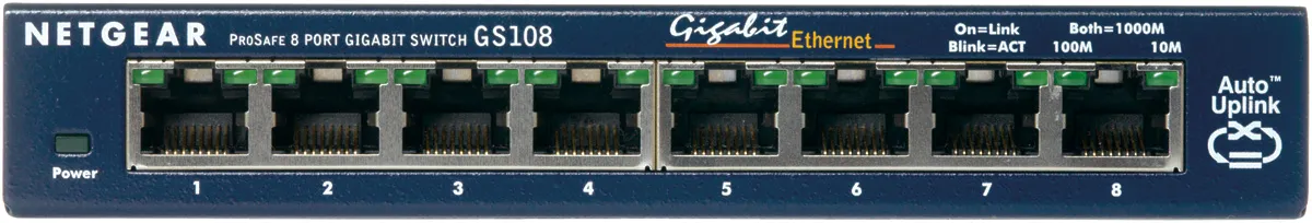 NETGEAR GS108GE Netzwerk-Switch Unmanaged Gigabit Ethernet (10/100/1000) Blau NETGEAR GS108GE Netzwerk-Switch Unmanaged Gigabit Ethernet (10/100/1000) Blau