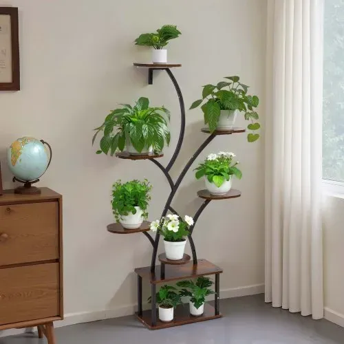 VEVOR Pflanzenständer mit Wachstumslichtern, 8-stöckiges Pflanzenregal, Blumenständer, 3 Timer- & 10 Helligkeitsstufen, Blumenregal als Dekoration für Wohnzimmer & Balkon, 920x310x1575 mm – Bild 7