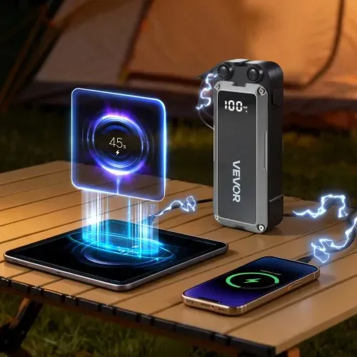 VEVOR Starthilfe Powerbank, Starthilfegerät 4000A Spitzenstrom mit LED-Taschenlampe & Kabel für Motor bis zu 10L Benzin/8L Diesel, Tragbarer Booster mit Schnellladung & Sicherheitsschutz für Notfall – Bild 7