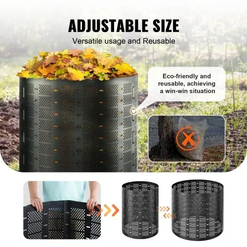VEVOR Schnellkomposter 1000L Gartenkomposter 90x100cm Thermokomposter HDPE-Kunststoff Kompostierer korrosionsbeständig hitzebeständig Kompostbehälter Kompostierung für Reduzierung des Hausmülls – Bild 4