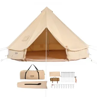 VEVOR Canvas-Glockenzelt 3 m 4-Jahreszeiten-Canvas-Zelt für Camping mit Herdanschluss VEVOR Canvas-Glockenzelt 3 m 4-Jahreszeiten-Canvas-Zelt für Camping mit Herdanschluss