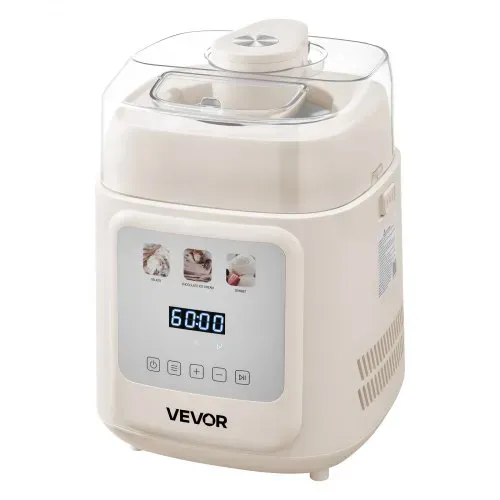 VEVOR automatische Eismaschine mit eingebautem Kompressor 1 L kein Vorgefrieren, Gelato und Ice Cream Maker mit 4 Modi, elektrischer Eismaschine Frozen Yogurt Sorbet Maker Weiß – Bild 9