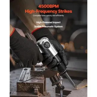 VEVOR Druckluft Meißelhammer, 4500 BPM Pneumatischer Hammer mit 40 mm Hub & 4 Meißeln mit rundem Schaft, leichtes & kompaktes Schaufelwerkzeug mit Luftmeißel zum Schneiden, Stanzen, Schaben VEVOR Druckluft Meißelhammer, 4500 BPM Pneumatischer Hammer mit 40 mm Hub & 4 Meißeln mit rundem Schaft, leichtes & kompaktes Schaufelwerkzeug mit Luftmeißel zum Schneiden, Stanzen, Schaben