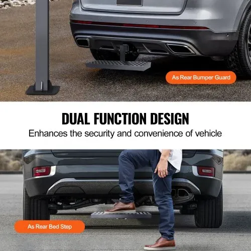 VEVOR Anhängerkupplungsstufe für 50,8 mm Empfänger, robuste Stahlkonstruktion mit 158,7 kg Tragkraft, Heckstoßstangenschutz mit Stiftverriegelung, 665 mm lang für Lkw SUV Pickup Anhänger – Bild 2