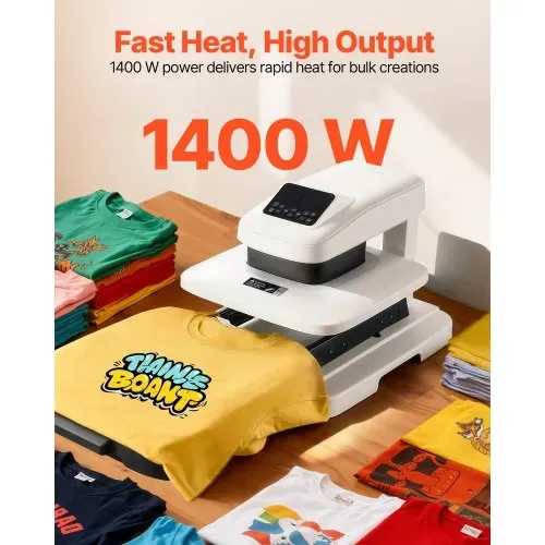 VEVOR automatische Hitzepresse (38 x 38 cm) T-Shirt-Presse mit automatischer Freigabe & einstellbarem Druck, Digitalanzeige, Transferpresse für Sublimation Vinyl Wärmeübertragungsprojekte, Weiß – Bild 5