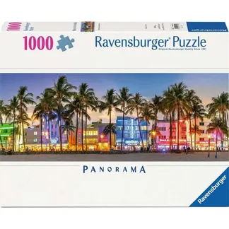 Puzzle Panorama – Nachtlichter am Ocean Drive Puzzle Panorama – Nachtlichter am Ocean Drive