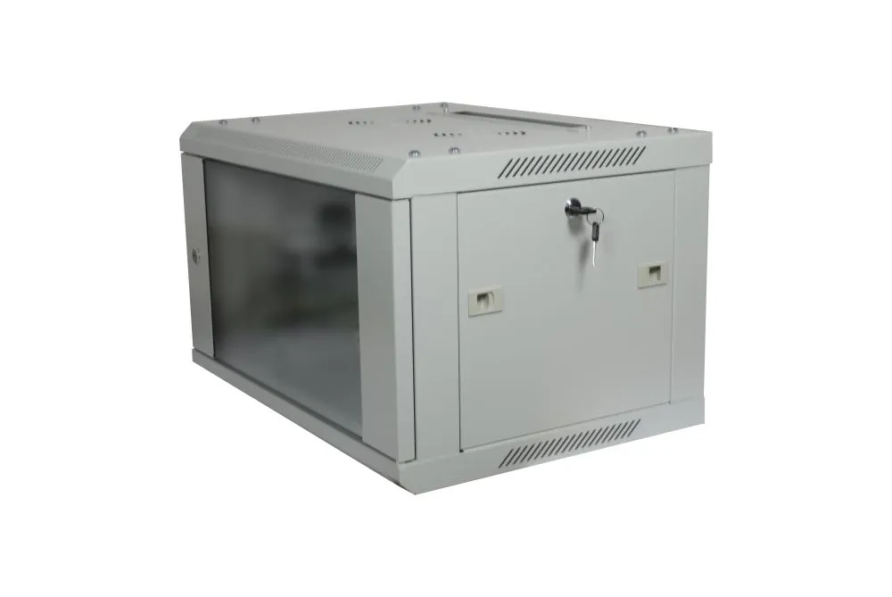 ALLNET 19"Wandgehäuse, 6HE, 1-teilig, T450mm, Lichtgrau, zerlegt(Flat Pack), SMA-Serie, – Bild 5