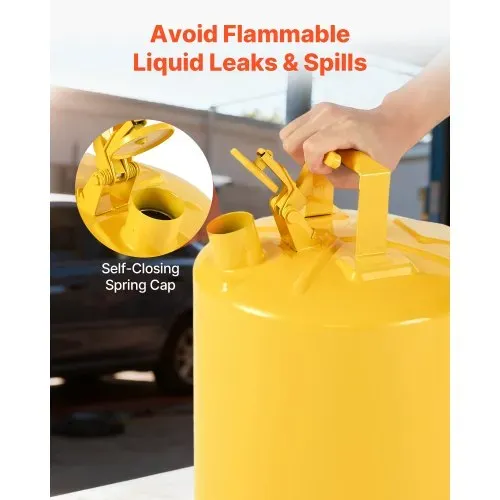 VEVOR Sicherheitskanister, 19 L, Typ I Sicherheitsbehälter für Diesel mit Flammensperre, selbstschließendem Deckel & PE-Trichter, ergonomischem Griff, Lagerbehälter für brennbare Stoffe, Gelb VEVOR Sicherheitskanister, 19 L, Typ I Sicherheitsbehälter für Diesel mit Flammensperre, selbstschließendem Deckel & PE-Trichter, ergonomischem Griff, Lagerbehälter für brennbare Stoffe, Gelb