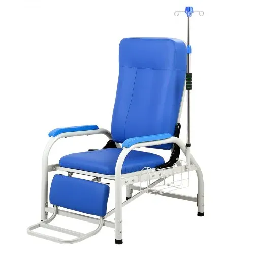 VEVOR Medizinischer Stuhl mit IV-Infusionsständer Infusionsstuhl 181kg, Stahlkonstruktion, 90-160° Verstellbar, Mit Gepolstertem Sitz Fußstütze & Aufbewahrungskorb, Für Krankenhäuser Pflegeheime – Bild 9