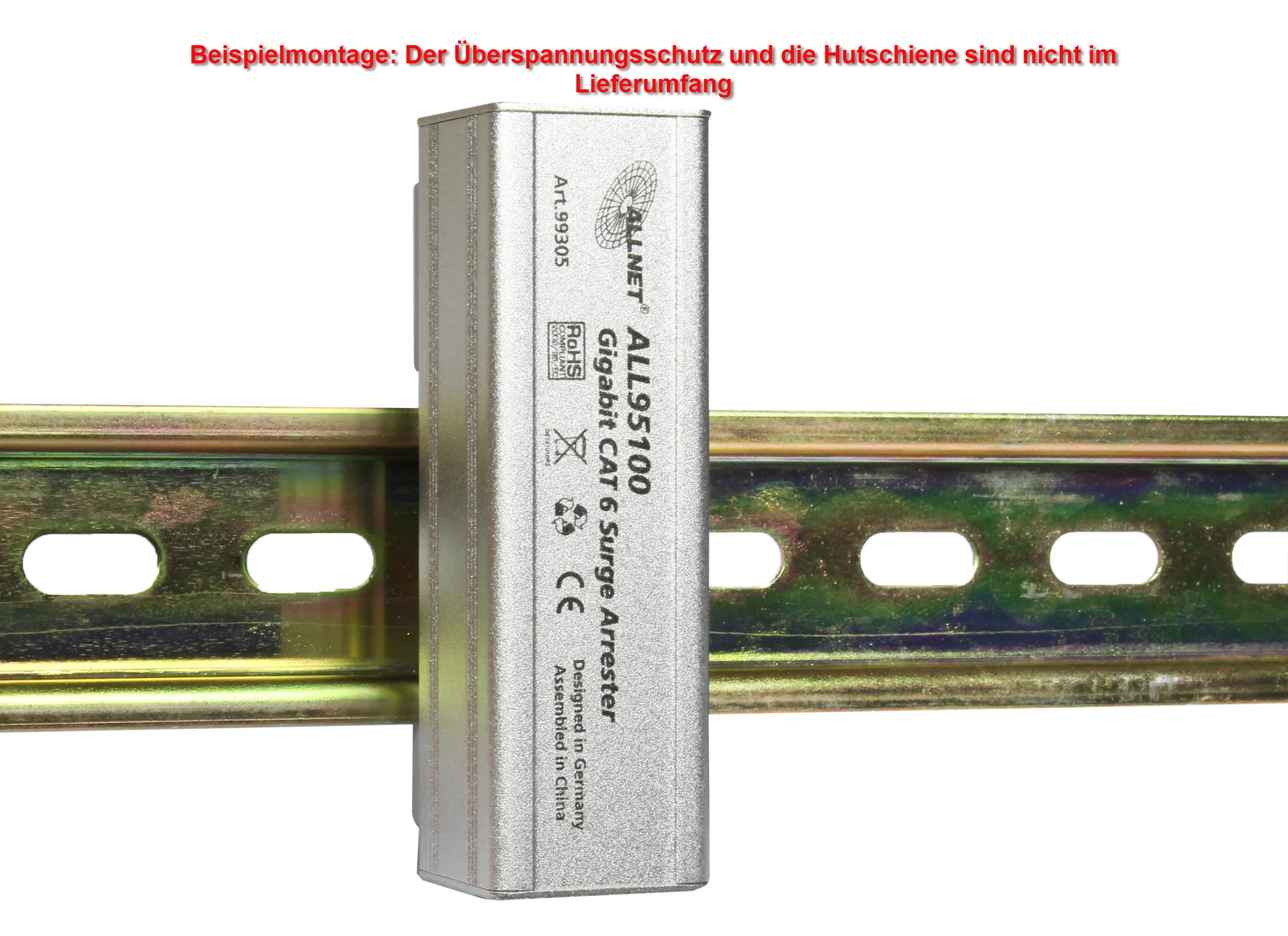 ALLNET TP Cat 6 Überspannungs-/Blitzschutz zbh. für ALL95100 Hutschiene Montageklammer – Bild 6