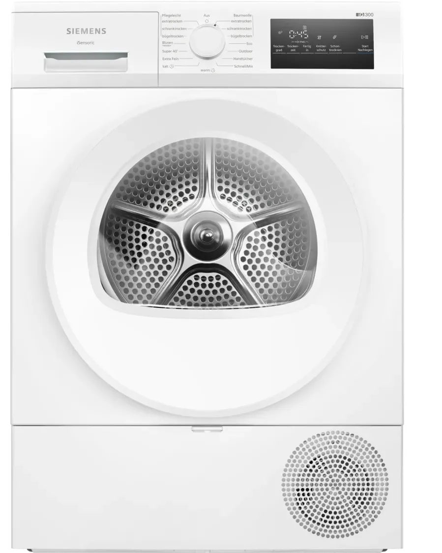 Siemens iQ300 WT45HVA4 Wäschetrockner Freistehend Frontlader 8 kg Weiß Siemens iQ300 WT45HVA4 Wäschetrockner Freistehend Frontlader 8 kg Weiß