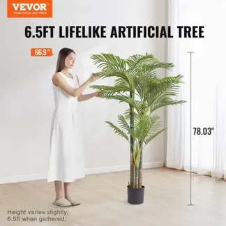 VEVOR Goldfruchtpalme Künstlich 1030x1030x1981mm Kunstpflanze PE Künstliche Pflanzen Plastikpflanzen im Topf Geruchslos Wasserdicht Ideal Zur Dekoration von Schlafzimmer Arbeitszimmer Wohnzimmer VEVOR Goldfruchtpalme Künstlich 1030x1030x1981mm Kunstpflanze PE Künstliche Pflanzen Plastikpflanzen im Topf Geruchslos Wasserdicht Ideal Zur Dekoration von Schlafzimmer Arbeitszimmer Wohnzimmer