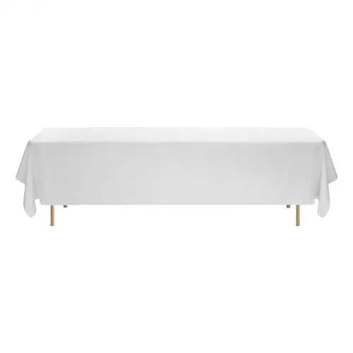 VEVOR 6 x Tischdecke Tischwäsche 2286x3353 mm, wiederverwendbarer Tischdeckenschutz, maschinenwaschbares Tischtuch aus Polyestergewebe für Partys Hochzeiten Bankette formelle Veranstaltungen, Weiß – Bild 9