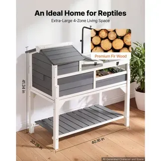 VEVOR Schildkrötenhaus Schildkrötengehege Reptilienkäfig 1020x515x1050 mm, für Schildkröten Reptilien & Kleintiere, 4 Räume 2 Etagen Rampe Ablagefach Verstellbarer Lampenständer & Aufklappbarer Deckel VEVOR Schildkrötenhaus Schildkrötengehege Reptilienkäfig 1020x515x1050 mm, für Schildkröten Reptilien & Kleintiere, 4 Räume 2 Etagen Rampe Ablagefach Verstellbarer Lampenständer & Aufklappbarer Deckel
