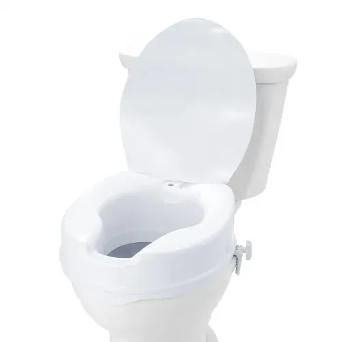 VEVOR Toilettensitzerhöhung Erhöhter Toilettensitz, 10 cm, 136 kg Tragkraft, Universelle Toilettensitzerhöhung, Schraubstangenverriegelung, mit Toilettensitz, für Behinderte, Patienten, Schwangere – Bild 8