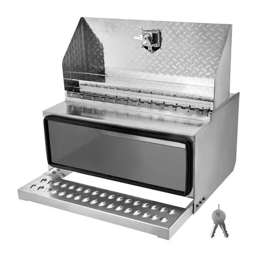 VEVOR Sattel-Trittkasten, 760x750x400 mm, Werkzeugkasten aus Alu, Aufbewahrungsbox für Einstiegsstufe der Fahrerkabine mit T-Griff, Schloss & Schlüsseln für Pritschenwagen, Kräne & Sattelschlepper – Bild 8