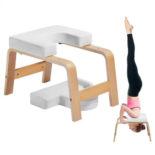 VEVOR Yoga Kopfstandbank Inversionsstuhl 136 kg Tragkraft für das Familien-Fitnessstudio, Kopfstandtrainer mit Holzrahmen und PU Polster, Stand-Yoga-Hocker für Kraft- und Gleichgewichtstraining Weiß VEVOR Yoga Kopfstandbank Inversionsstuhl 136 kg Tragkraft für das Familien-Fitnessstudio, Kopfstandtrainer mit Holzrahmen und PU Polster, Stand-Yoga-Hocker für Kraft- und Gleichgewichtstraining Weiß